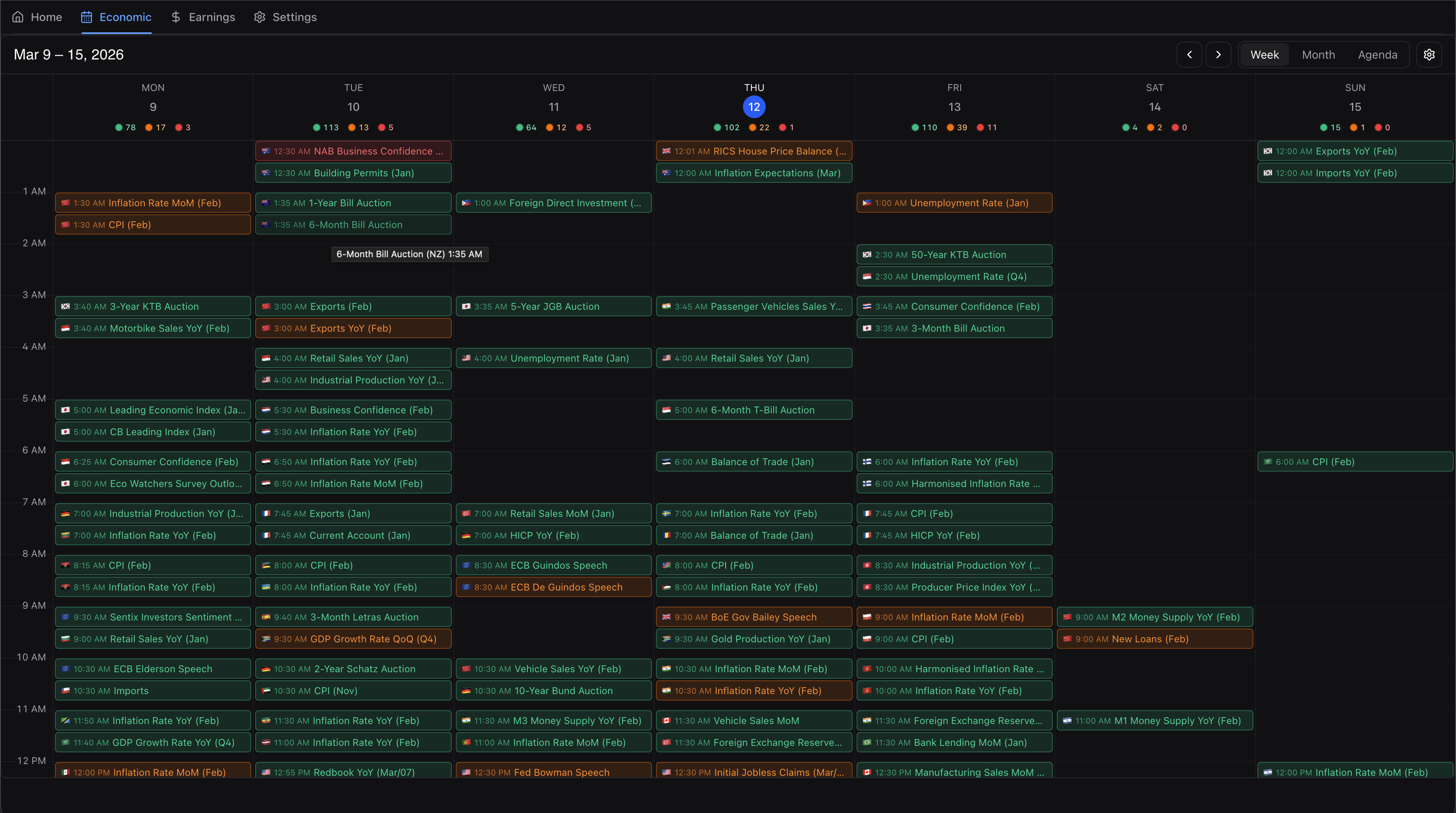 EconCalendar app preview